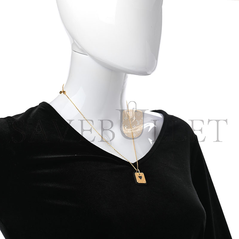H**mes gold plated swift as de coeur necklace black